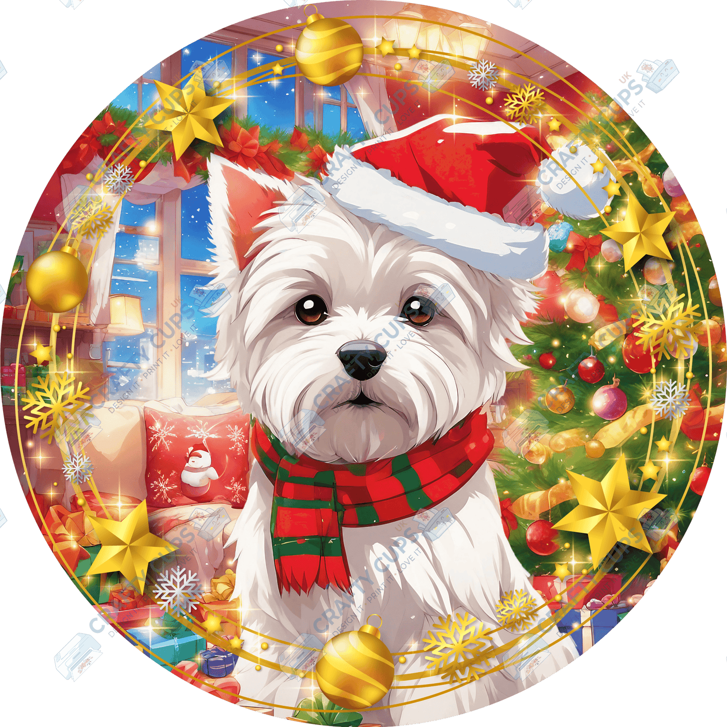 Christmas Dog Breeds DTF Transfer – Exclusive Secret Sub Design | Various Sizes – Crafty Cups UK