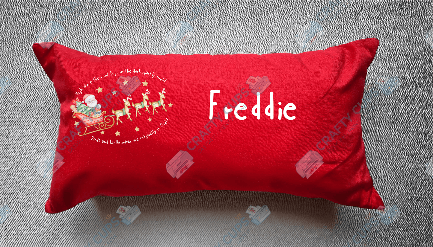 Christmas Cushion Cover 8-Inch DTF Print Only – Optional Personalised Name (Extra Cost)