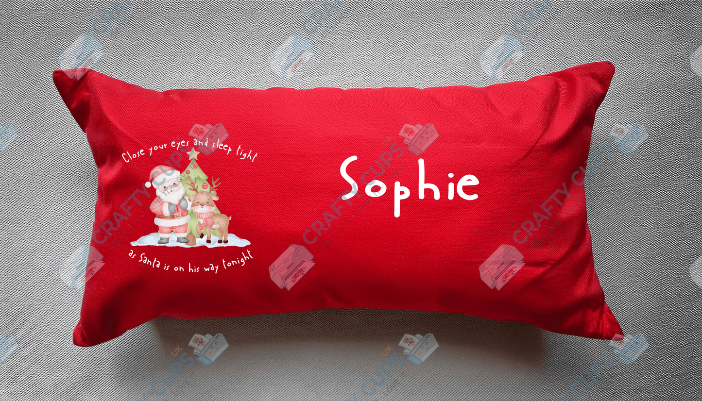 Christmas Cushion Cover 8-Inch DTF Print Only – Optional Personalised Name (Extra Cost)