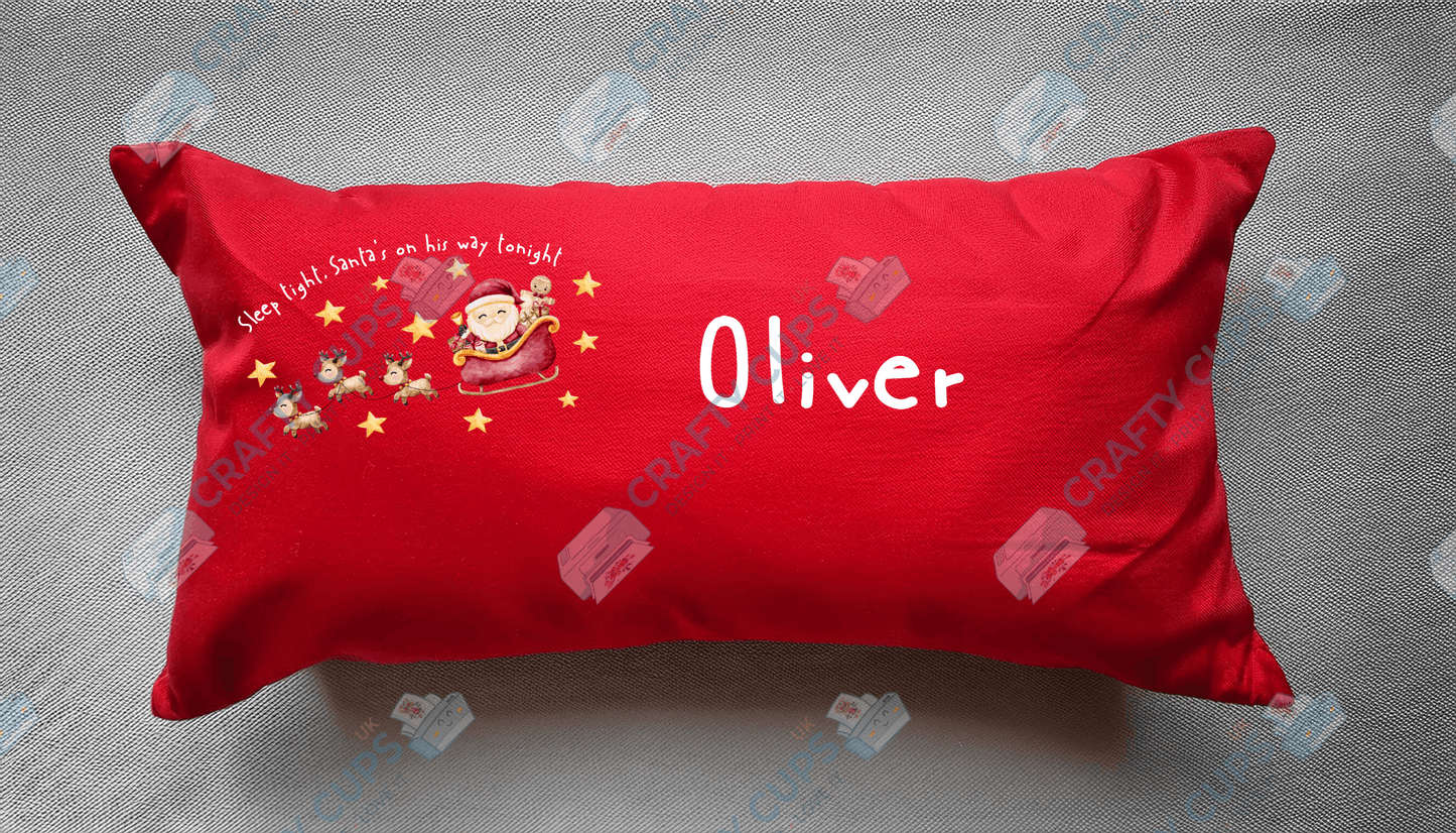 Christmas Cushion Cover 8-Inch DTF Print Only – Optional Personalised Name (Extra Cost)