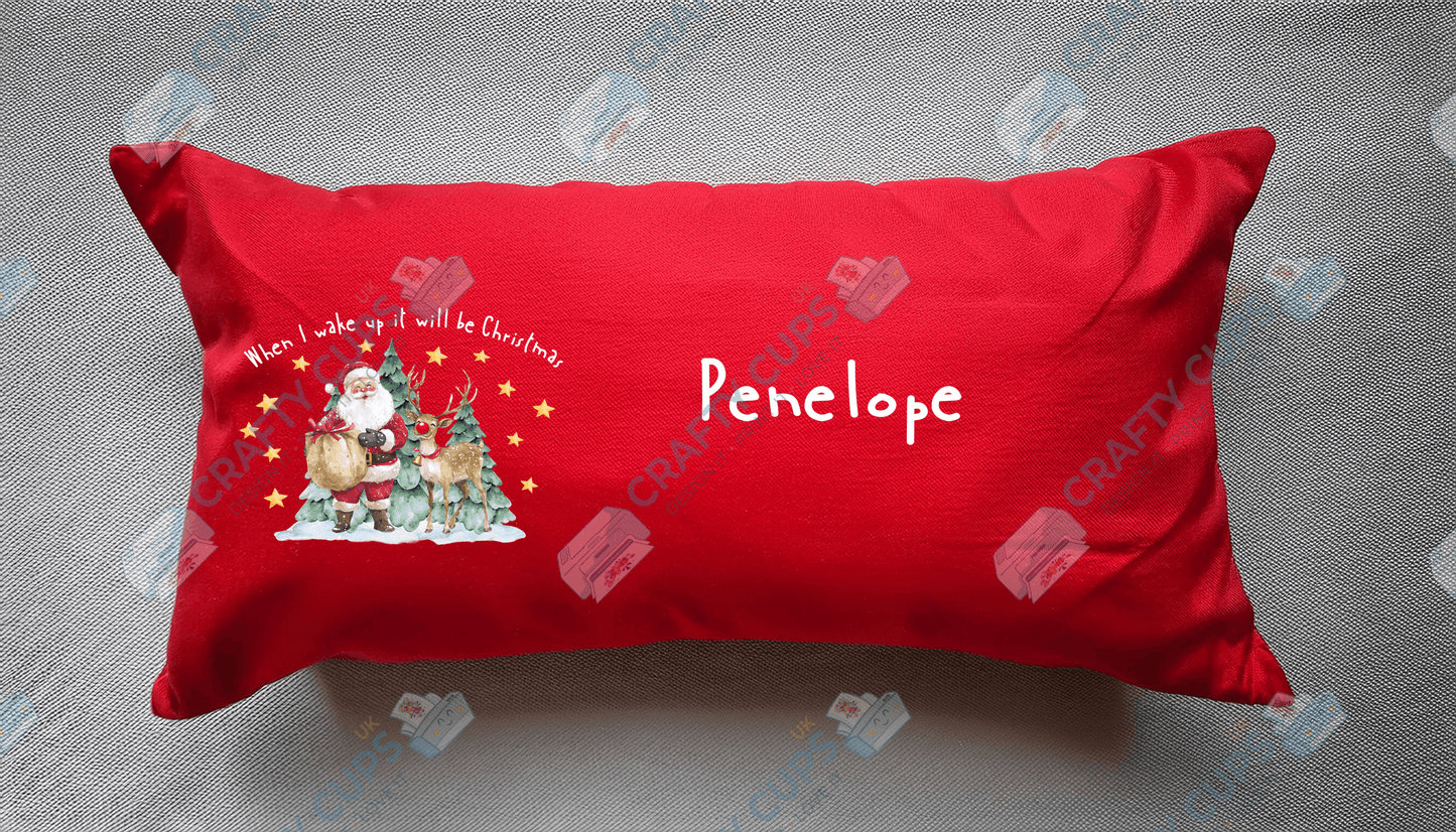 Christmas Cushion Cover 8-Inch DTF Print Only – Optional Personalised Name (Extra Cost)