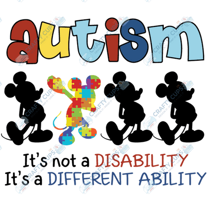 Cartoon Autism Awareness DTF Transfers – Colorful Puzzle Piece Prints for Shirts, Hoodies & Gifts