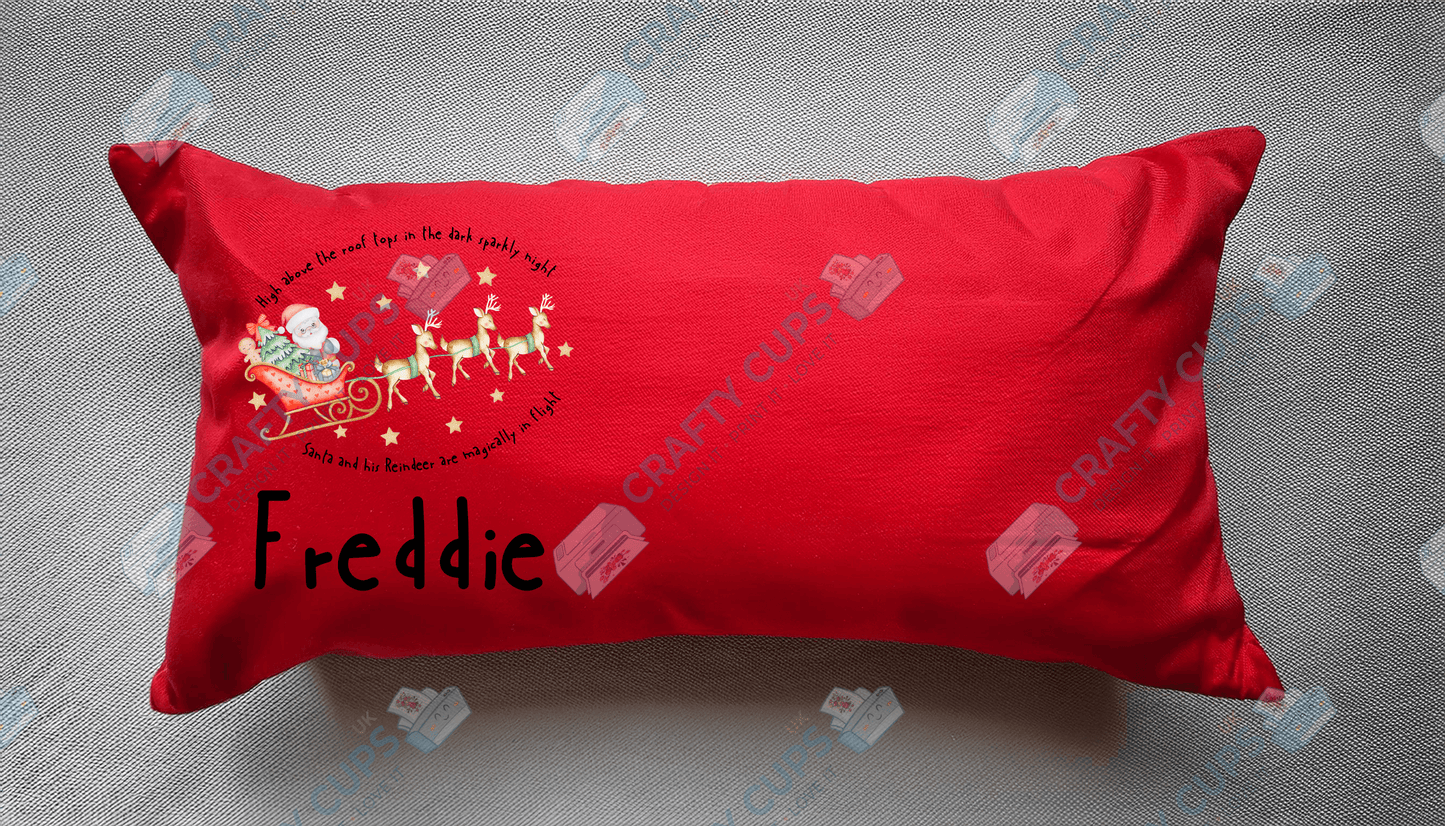 Christmas Cushion Cover 8-Inch DTF Print Only – Optional Personalised Name (Extra Cost)