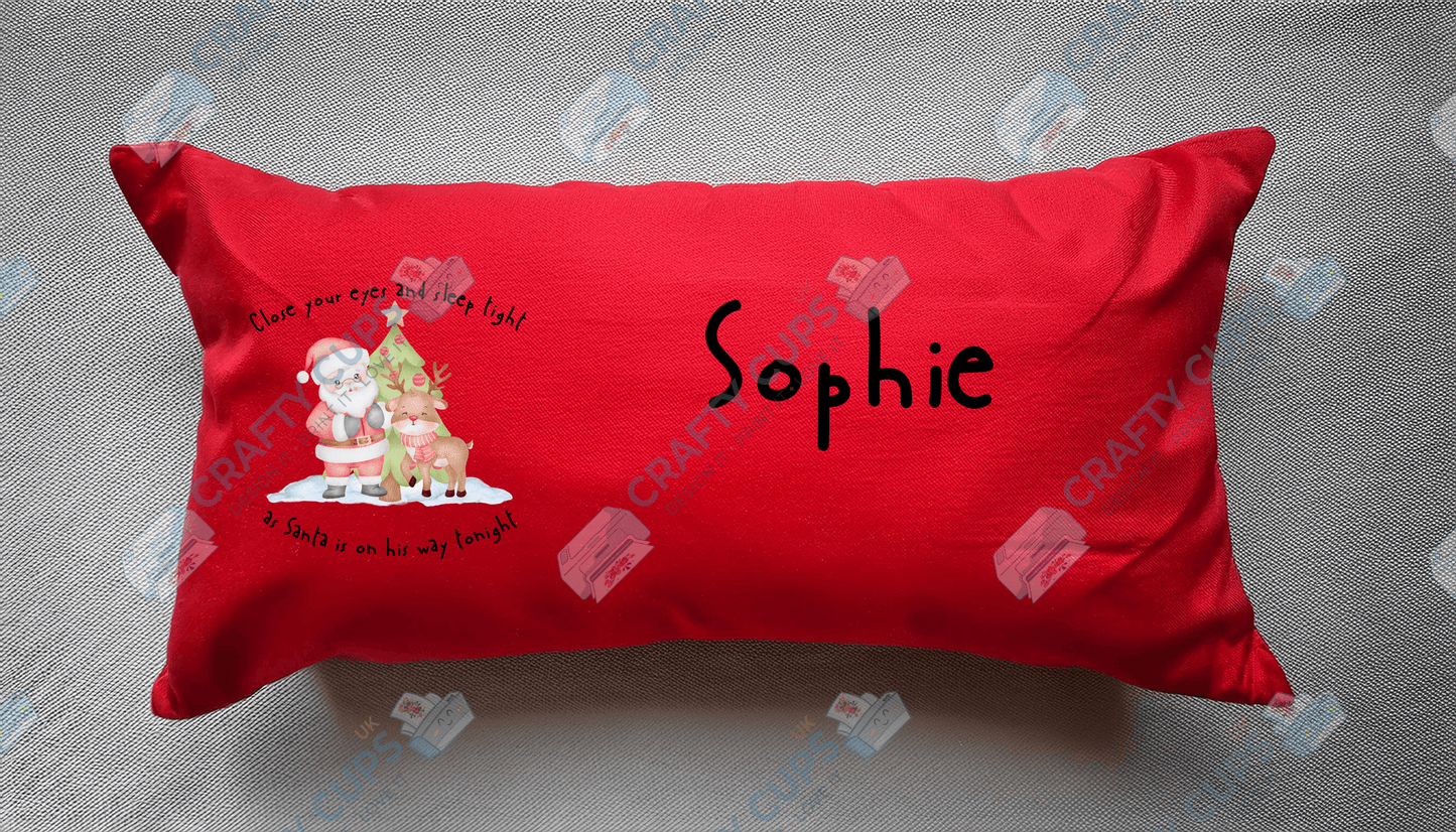 Christmas Cushion Cover 8-Inch DTF Print Only – Optional Personalised Name (Extra Cost)