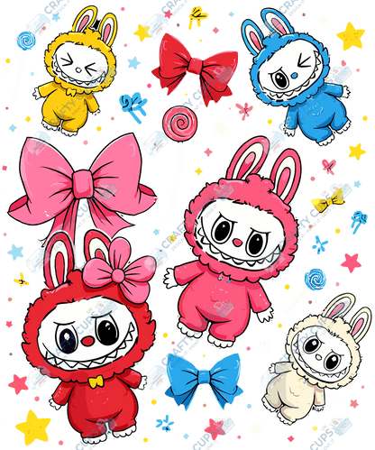 Chibi Monsters DTF Transfer – Cute Anime Style Various Sizes & Designs