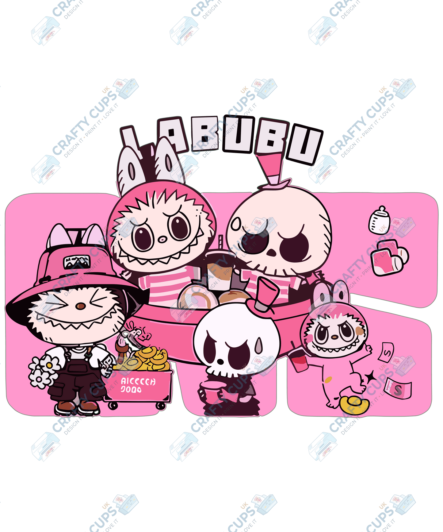 Chibi Monsters DTF Transfer – Cute Anime Style Various Sizes & Designs