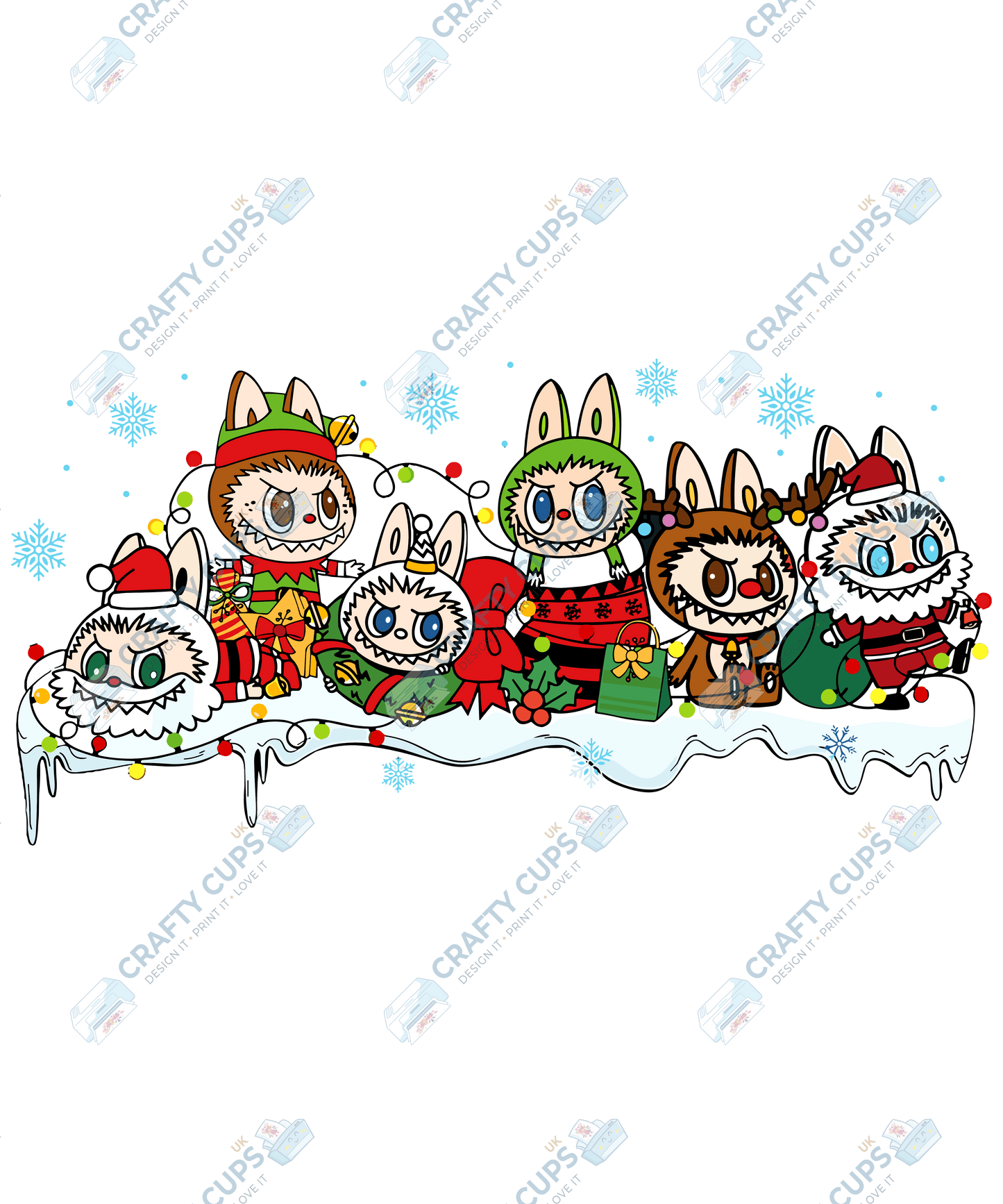 Chibi Monster Christmas DTF Transfer – Cute Festive Design, Various Sizes & Designs, Heat Press Ready