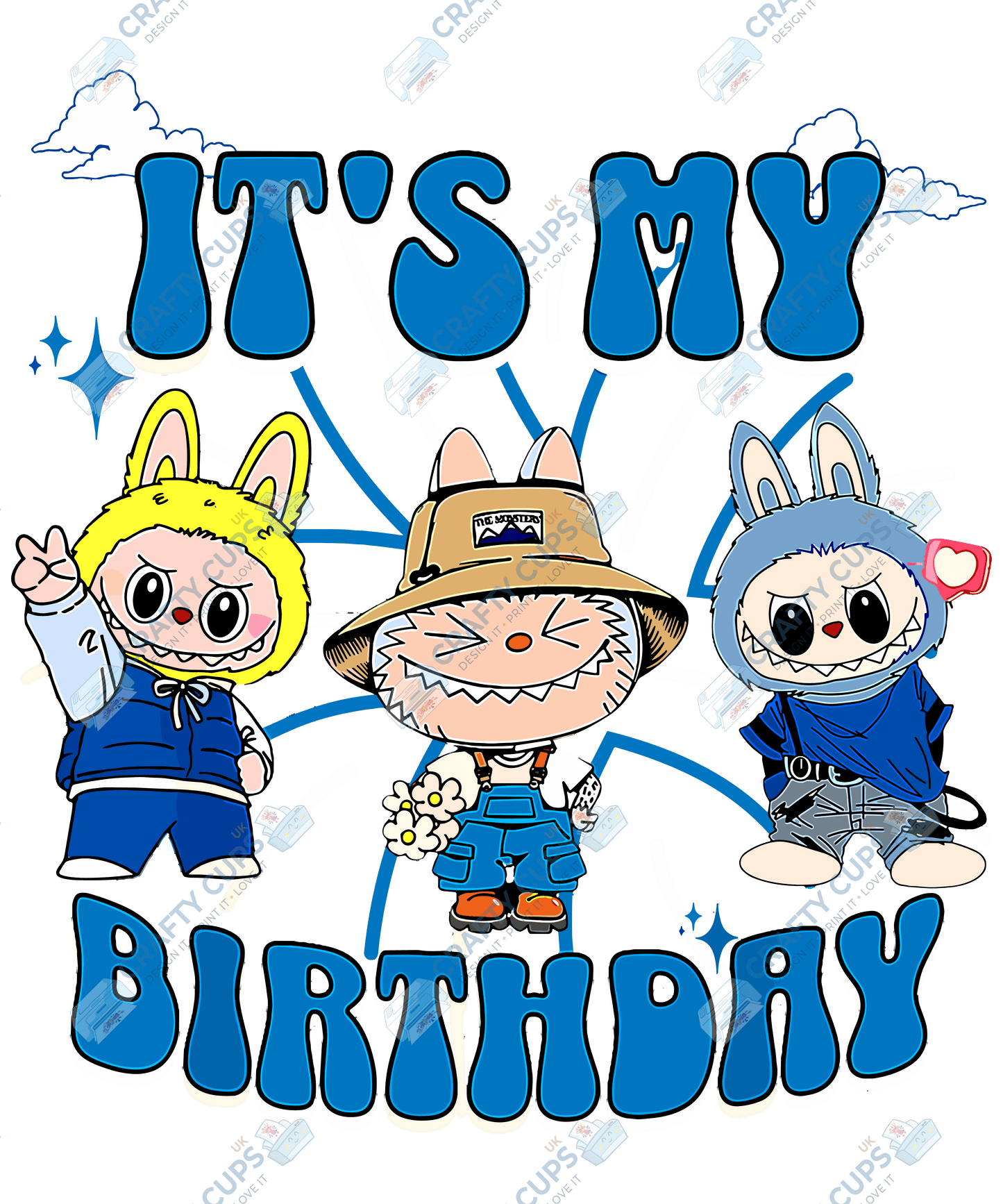Chibi Monster Birthday DTF Transfers – Cute Anime-Inspired Prints for Party Shirts, Gifts & More