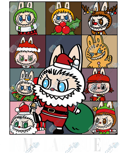 Chibi Monster Christmas DTF Transfer – Cute Festive Design, Various Sizes & Designs, Heat Press Ready