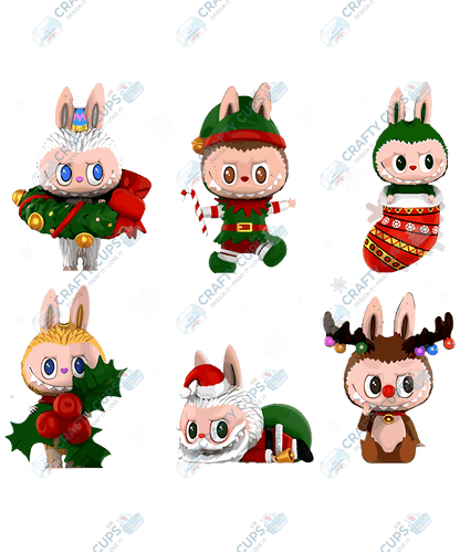 Chibi Monster Christmas DTF Transfer – Cute Festive Design, Various Sizes & Designs, Heat Press Ready