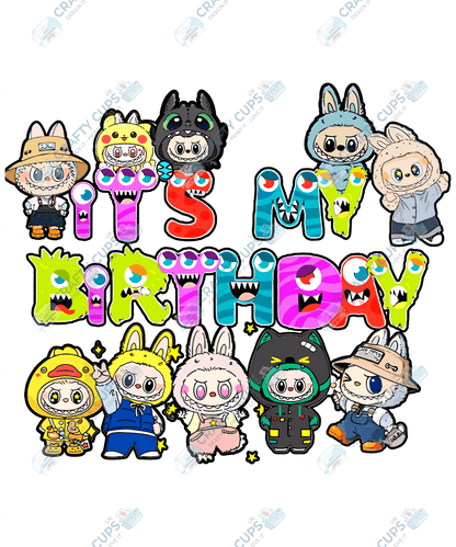 Chibi Monster Birthday DTF Transfers – Cute Anime-Inspired Prints for Party Shirts, Gifts & More
