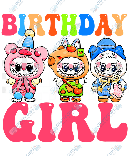 Chibi Monster Birthday DTF Transfers – Cute Anime-Inspired Prints for Party Shirts, Gifts & More