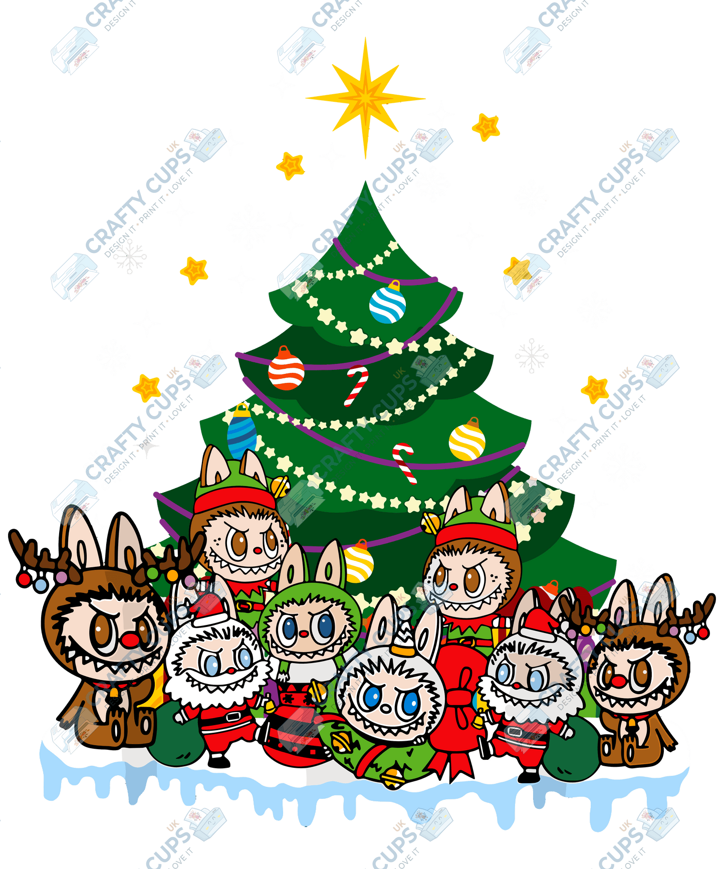 Chibi Monster Christmas DTF Transfer – Cute Festive Design, Various Sizes & Designs, Heat Press Ready