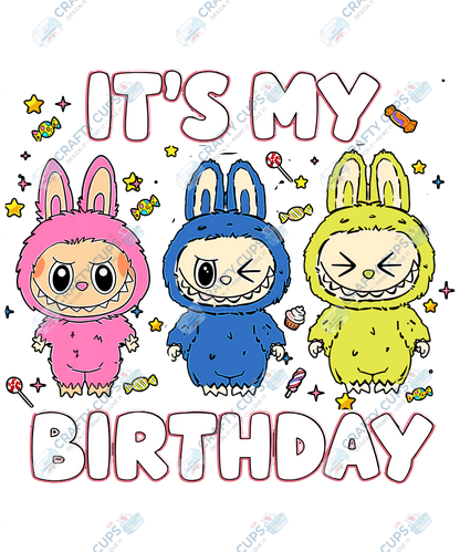 Chibi Monster Birthday DTF Transfers – Cute Anime-Inspired Prints for Party Shirts, Gifts & More
