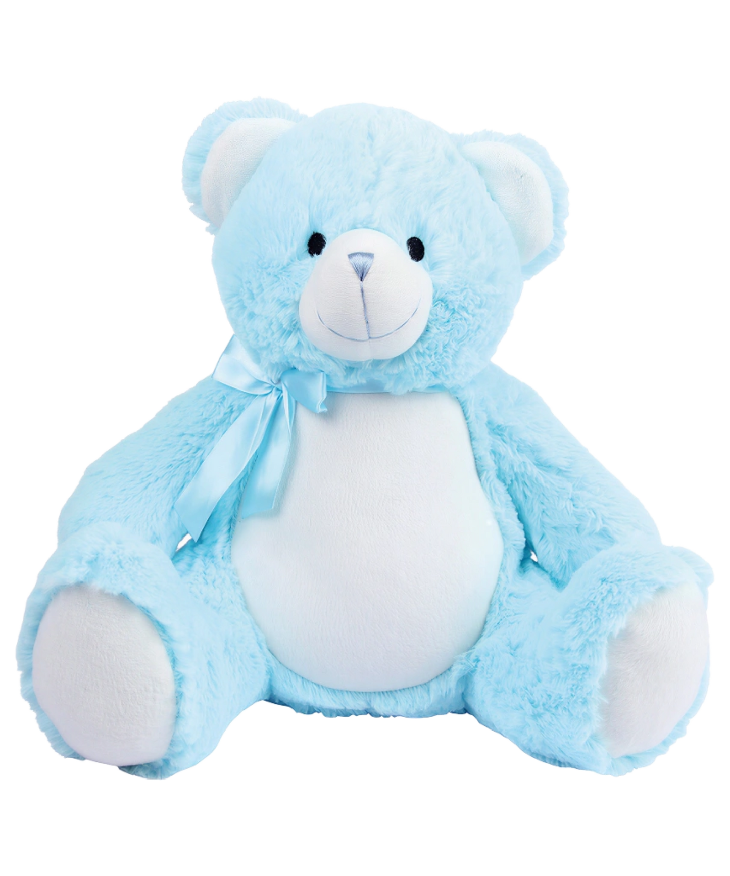 Genuine Mumbles Zippie Baby Bear Plush Toy 40cm | Pink, Blue & White | Personalisation Ready Teddy | Embroidery, Sublimation & DTF Friendly