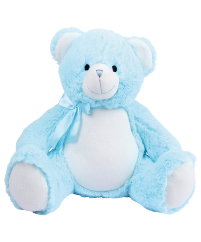 Genuine Mumbles Zippie Baby Bear Plush Toy 40cm | Pink, Blue & White | Personalisation Ready Teddy | Embroidery, Sublimation & DTF Friendly