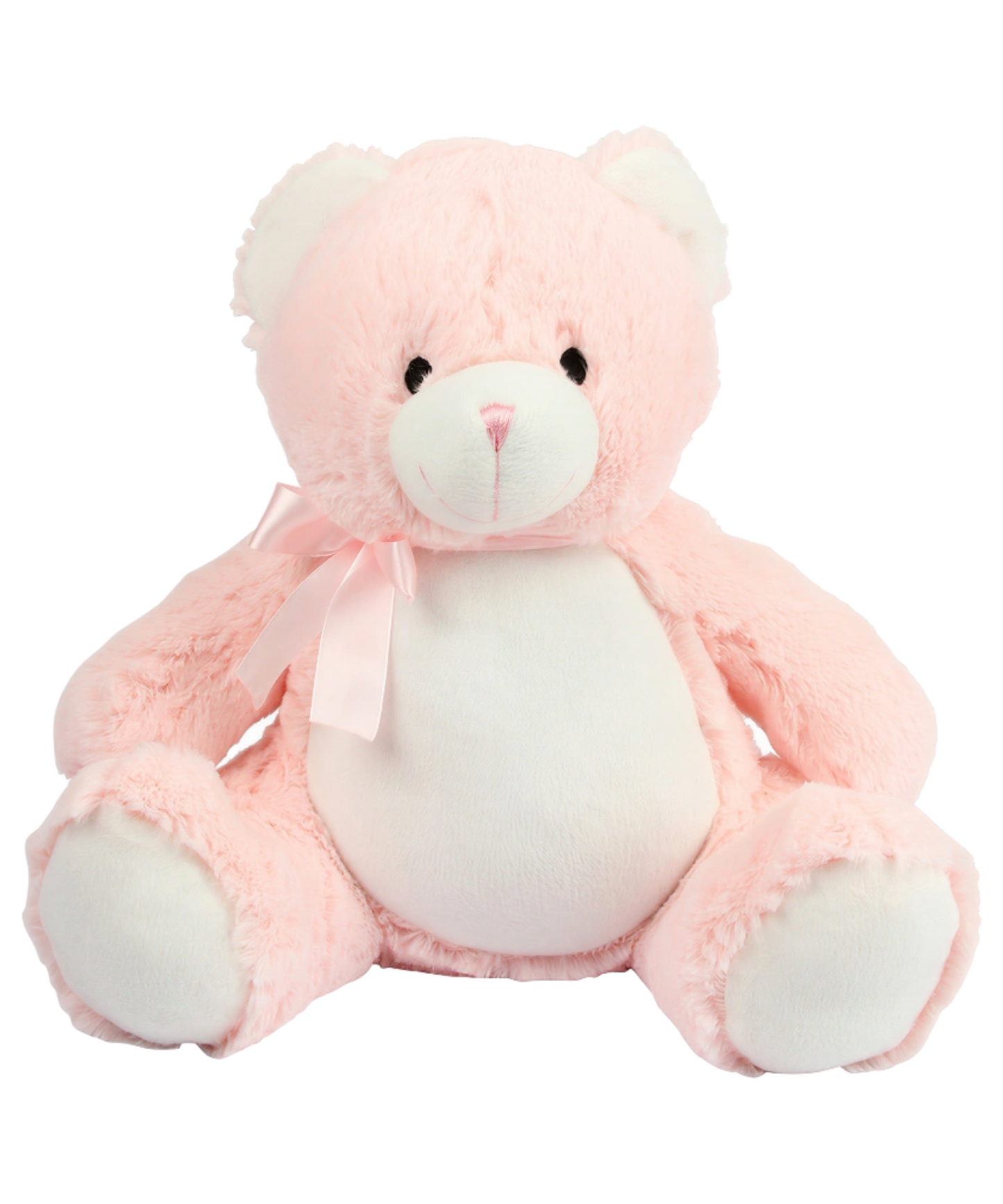 Genuine Mumbles Zippie Baby Bear Plush Toy 40cm | Pink, Blue & White | Personalisation Ready Teddy | Embroidery, Sublimation & DTF Friendly
