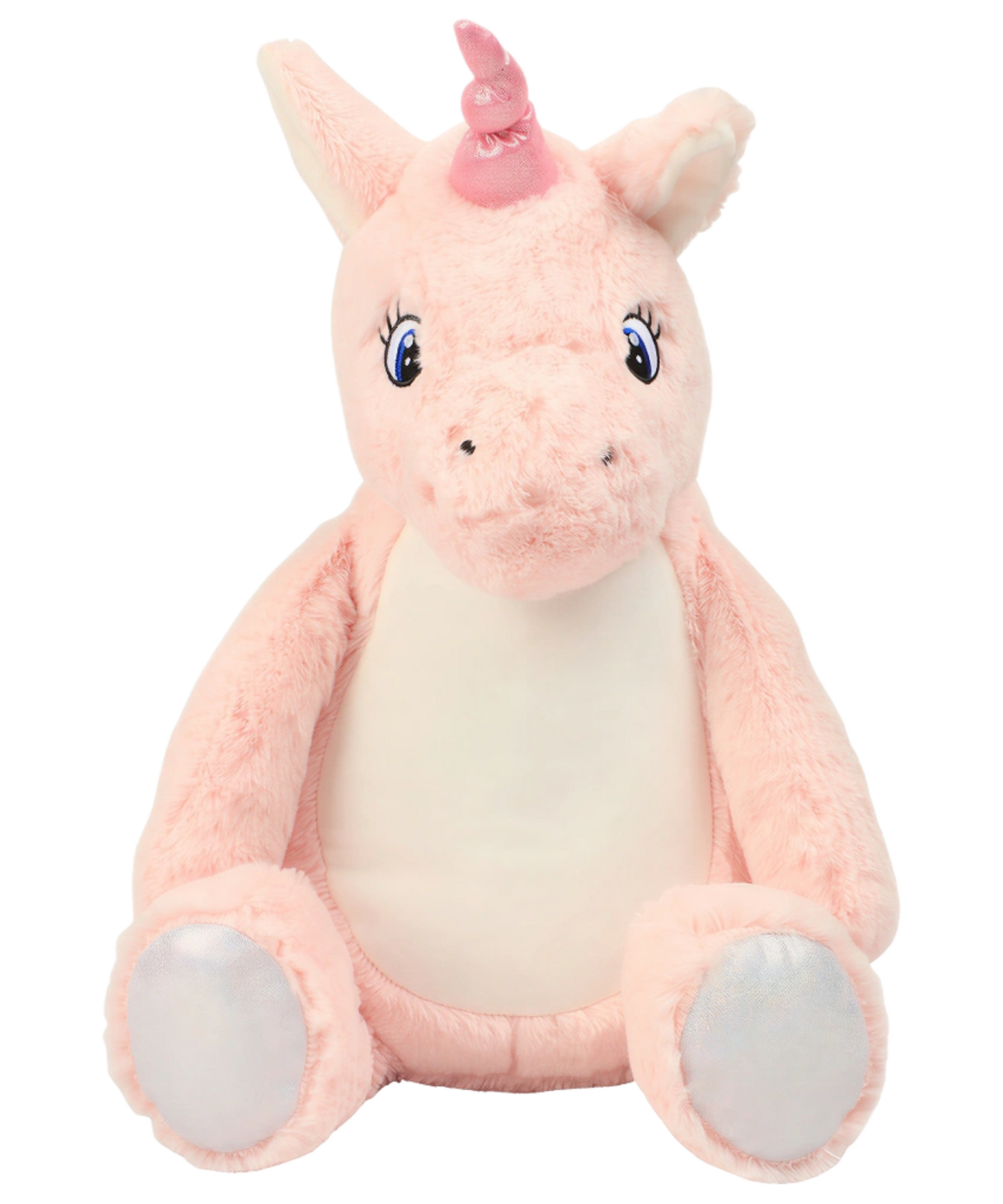 Genuine Mumbles Zippie Pink Unicorn Plush Toy 38cm | Personalisation Ready | Embroidery, Sublimation & DTF Friendly