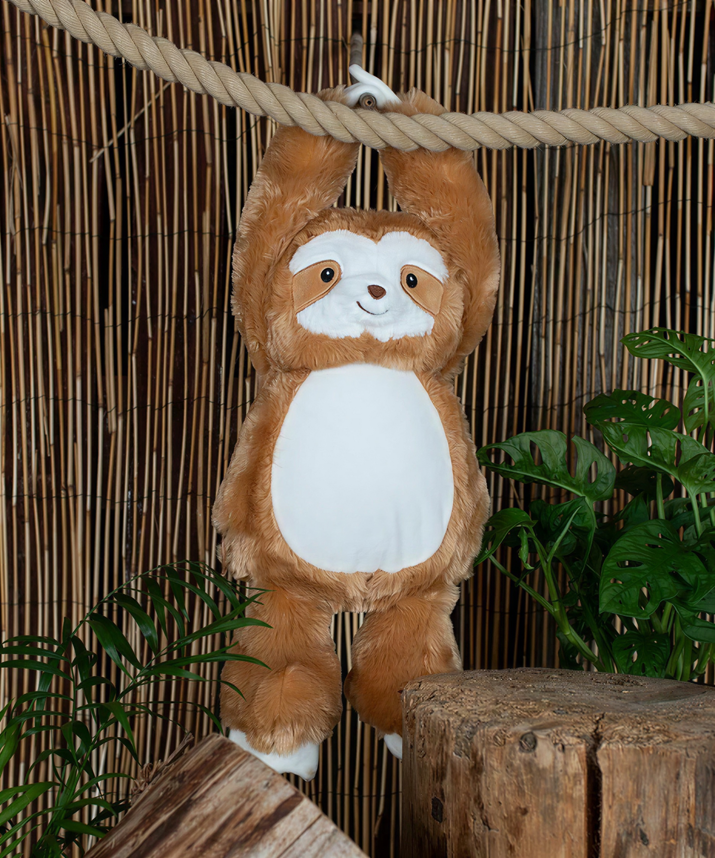 Genuine Mumbles Zippie Sloth Plush Toy 42cm Brown | Personalisation Ready | Embroidery, Sublimation & DTF Friendly