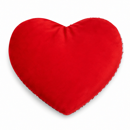 Heart Shaped Sublimation Sequin Cushion Cover | White Printable Sequins | Blank Personalised Cushion Cover | Polyester