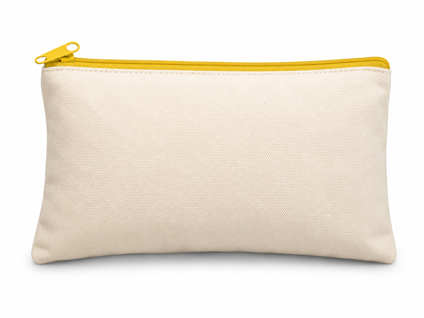 Blank Canvas Pencil Case with Coloured Zip | Cream Personalisable Zip Pouch | Pencil Case | Makeup Bag