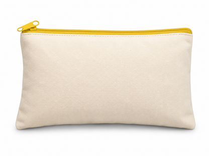 Blank Canvas Pencil Case with Coloured Zip | Cream Personalisable Zip Pouch | Pencil Case | Makeup Bag