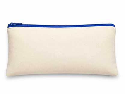 Blank Canvas Pencil Case with Coloured Zip | Cream Personalisable Zip Pouch | Pencil Case | Makeup Bag