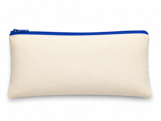 Blank Canvas Pencil Case with Coloured Zip | Cream Personalisable Zip Pouch | Pencil Case | Makeup Bag