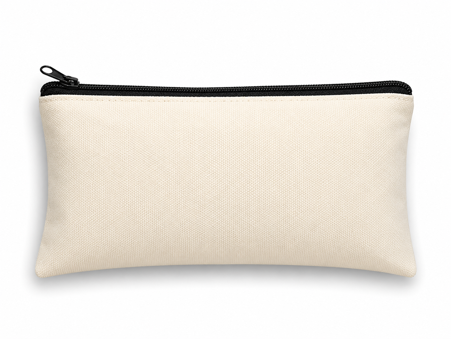 Blank Canvas Pencil Case with Coloured Zip | Cream Personalisable Zip Pouch | Pencil Case | Makeup Bag