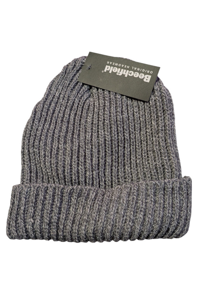 Beechfield Retro Trawler Beanie Hat – Ribbed Knit Cuffed Beanie with TearAway Lab|Adult