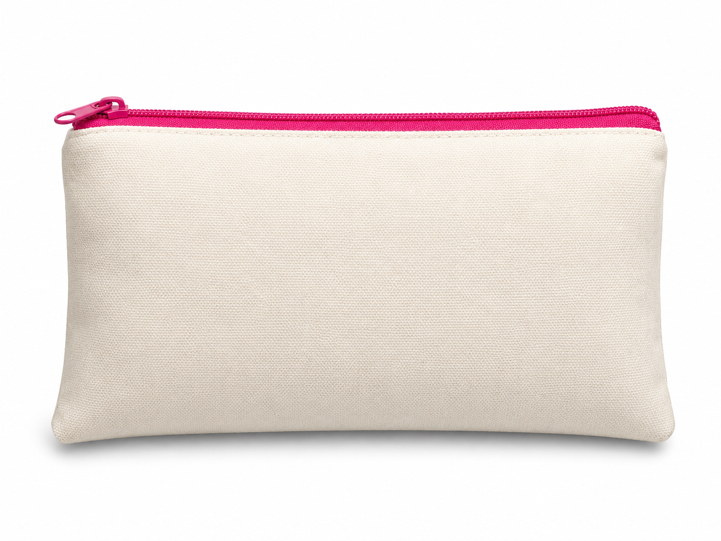 Blank Canvas Pencil Case with Coloured Zip | Cream Personalisable Zip Pouch | Pencil Case | Makeup Bag