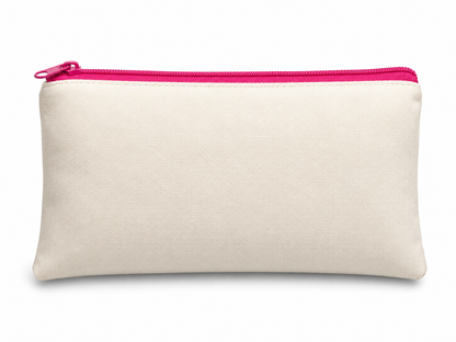 Blank Canvas Pencil Case with Coloured Zip | Cream Personalisable Zip Pouch | Pencil Case | Makeup Bag