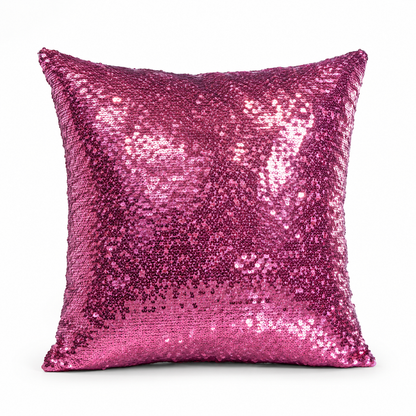 40x40cm Sublimation Sequin Cushion Cover | White/Pink Reversible Sequins | Zip Closure | Polyester | Blank for Personalisation