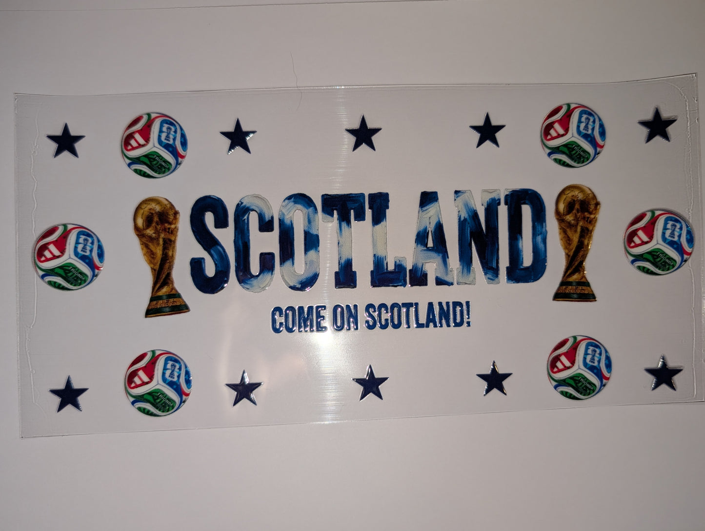 16oz Scotland National Football Team World Cup Double-Sided UV DTF Wrap | Football Tumbler Decal | Glass Can Transfer 2