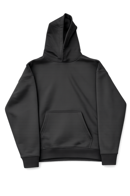 Anthem Heavy Bass Hoodie – Dark Grey Oversized Heavyweight Hoodie 420GSM | Organic Cotton Blend | Adult Medium