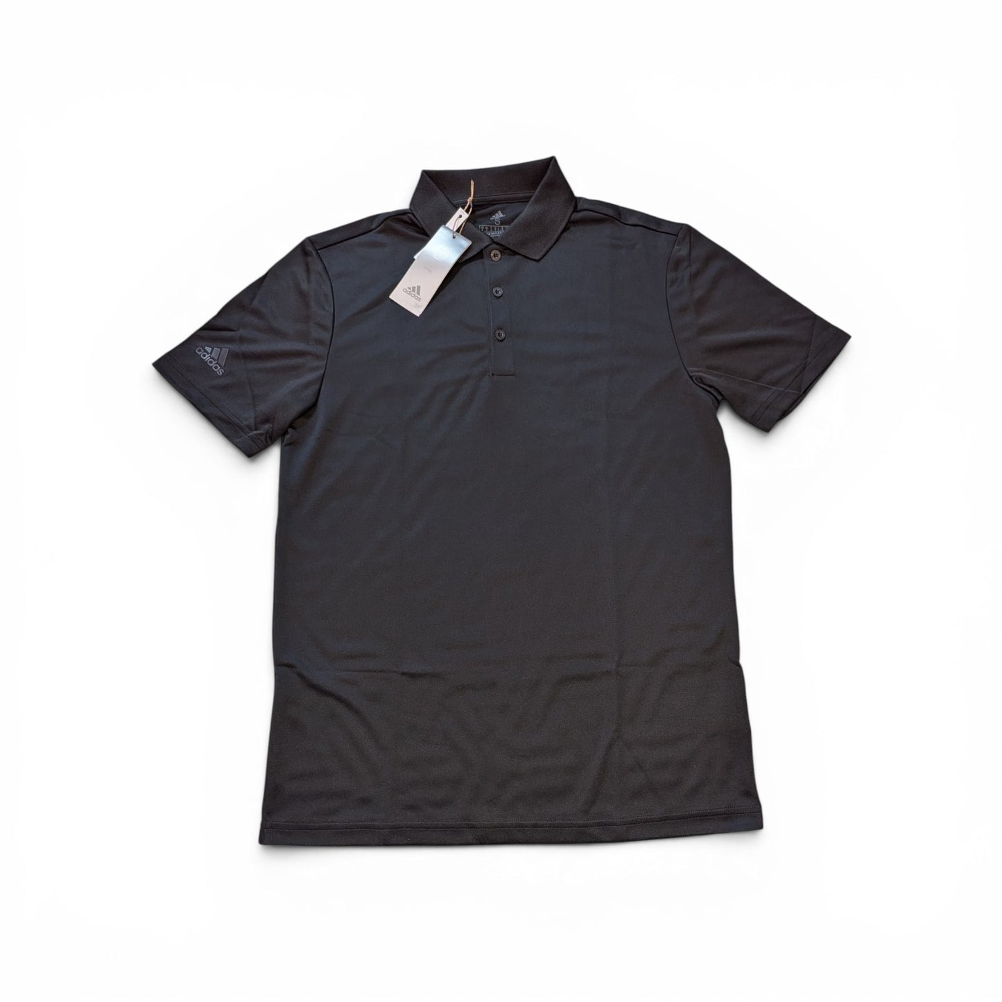 Adidas Black Recycled Polyester Polo Shirt – Small | Lightweight Performance Golf & Workwear Polo