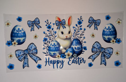 16oz Easter Double-Sided UV DTF Wrap | Bunny Spring Tumbler Decal | Glass Can Transfer 1