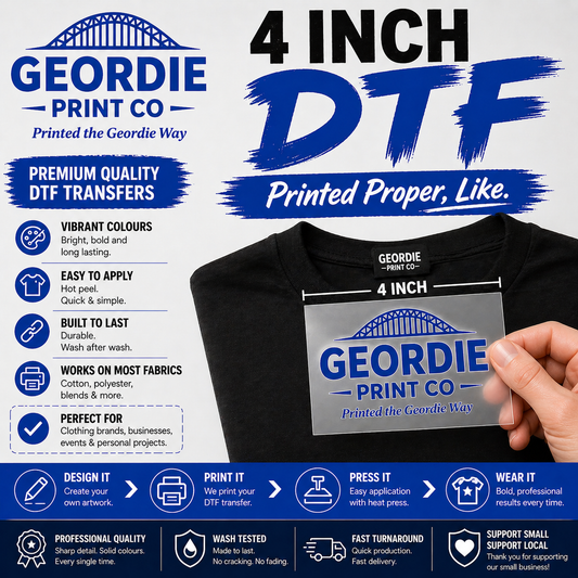 Custom DTF Decal – 4 Inch | UK Printed with Online Designer