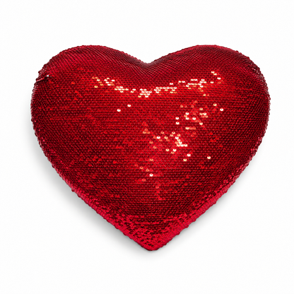 Heart Shaped Sublimation Sequin Cushion Cover | White Printable Sequins | Blank Personalised Cushion Cover | Polyester