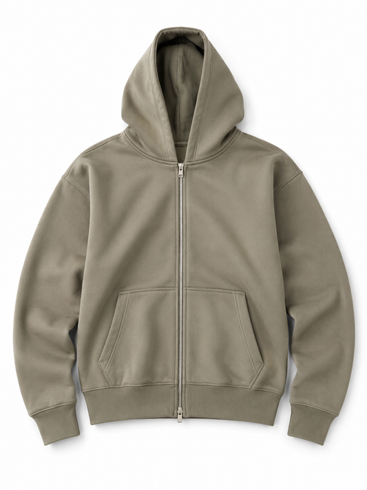 AWDis Signature Heavyweight Zoodie – Green Adult Large Premium Zip Hoodie 440GSM