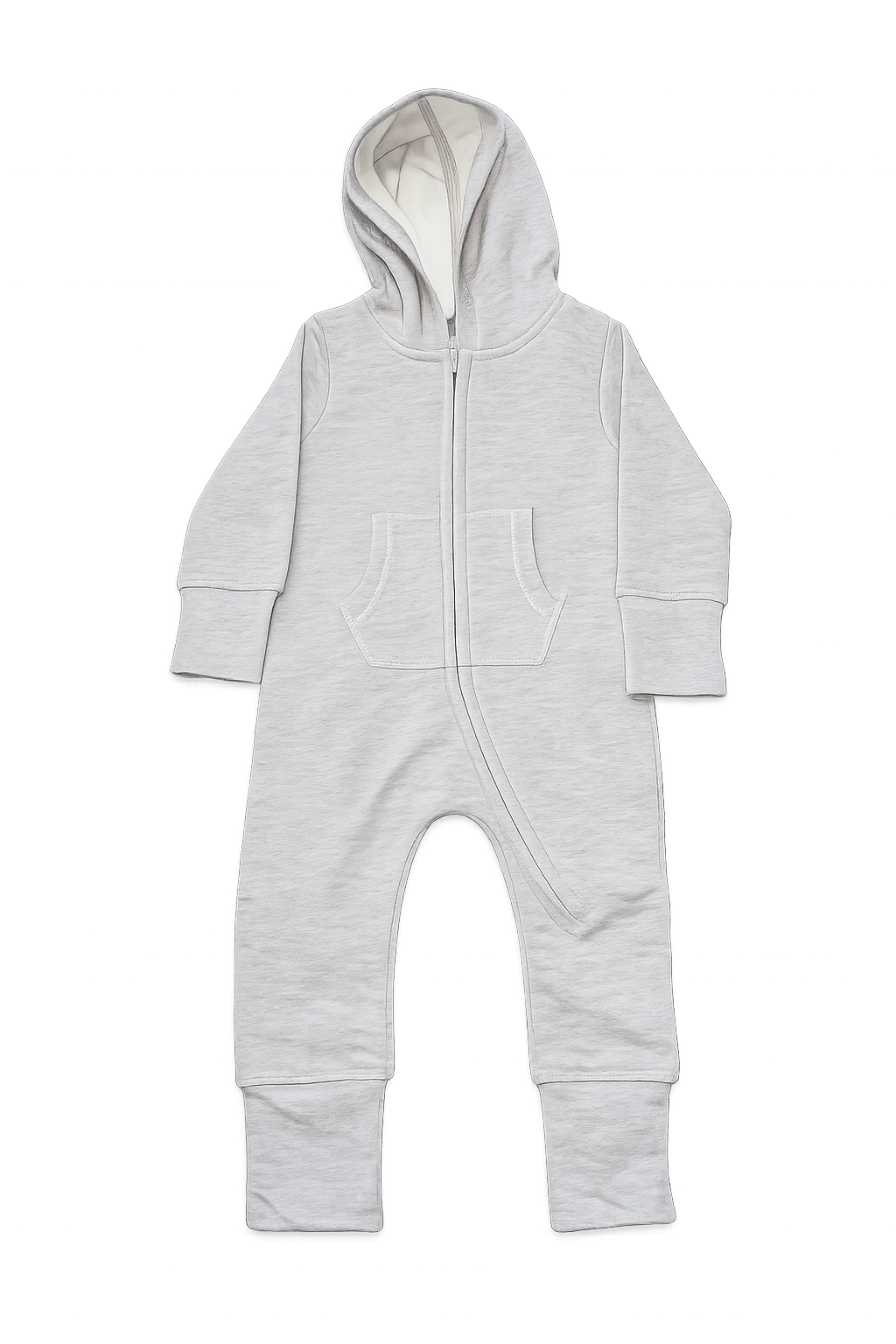 BabyBugz Grey Hooded Baby All-In-One Romper 12-18 Months | Organic Cotton Sleepsuit
