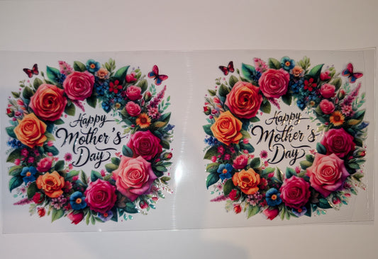 16oz Mother’s Day Double-Sided UV DTF Wrap | Mom Gift Tumbler Decal | Glass Can Transfer 1