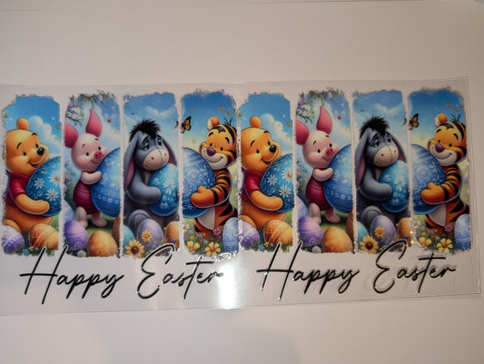 16oz Easter Double-Sided UV DTF Wrap | Bunny Spring Tumbler Decal | Glass Can Transfer 3