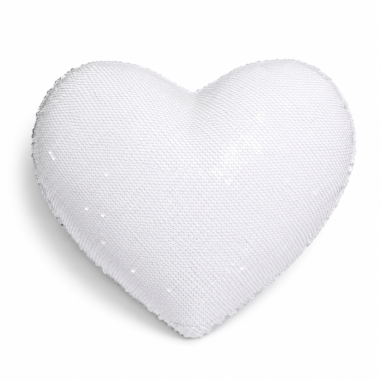 Heart Shaped Sublimation Sequin Cushion Cover | White Printable Sequins | Blank Personalised Cushion Cover | Polyester