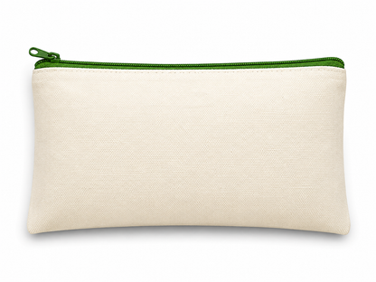 Blank Canvas Pencil Case with Coloured Zip | Cream Personalisable Zip Pouch | Pencil Case | Makeup Bag