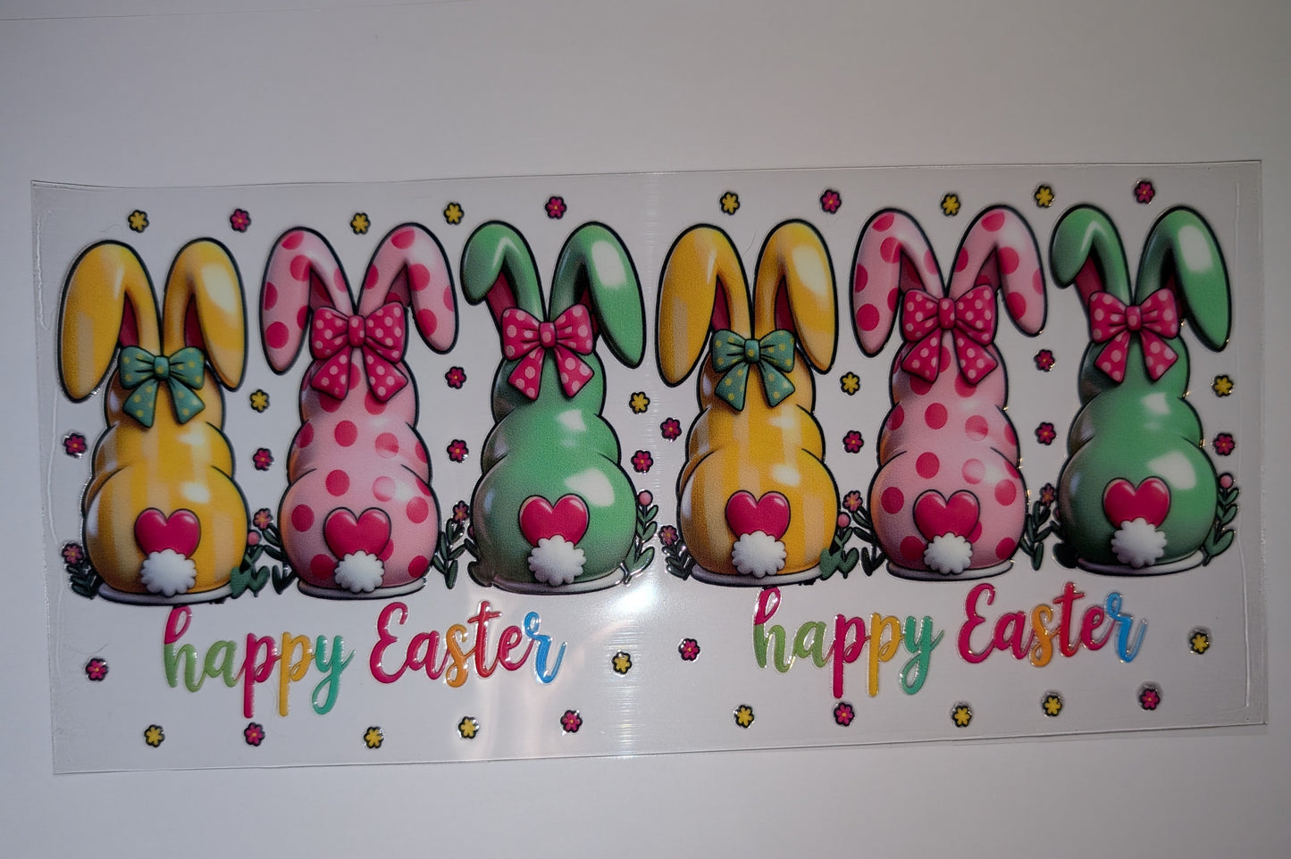 16oz Easter Double-Sided UV DTF Wrap | Bunny Spring Tumbler Decal | Glass Can Transfer 5